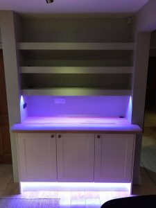 Bespoke kitchen dresser, solid beech worktop
